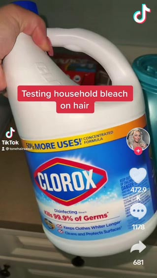 Hair Stylist Shows Hair 'Boiling' in Clorox Bleach in Video Viewed 2.7 Million Times